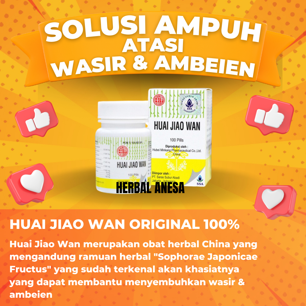 OBAT WASIR HUAI JIAO WAN AMBEYEN ASLI OBAT CINA HERBAL WASIR SEMBELIT OBAT AMBEIEN ORIGINAL 100% PEL