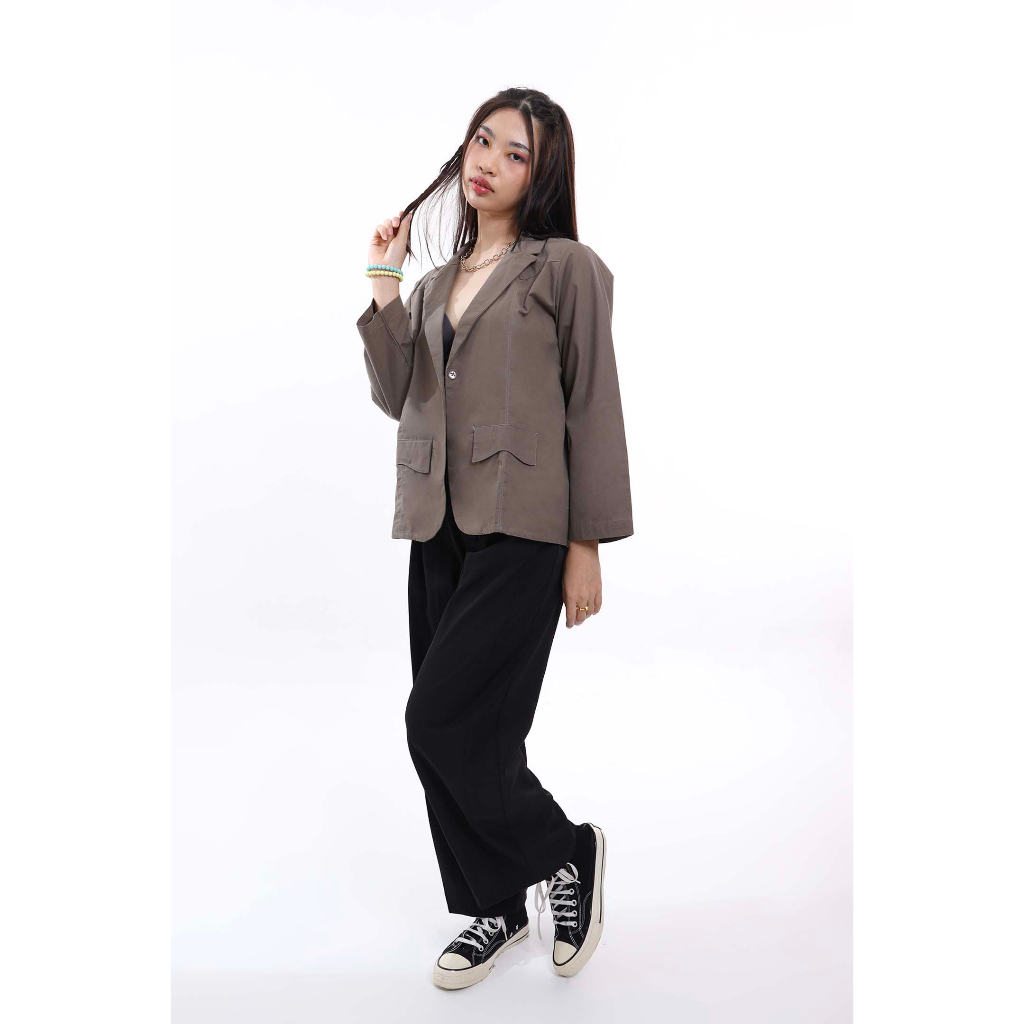 Gaudi Blazer Casual Oversized Wanita Micy Outer