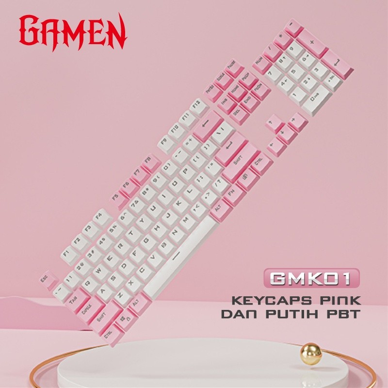 Keycaps GAMEN PBT Pink White for Mechanical Keyboard GMK01