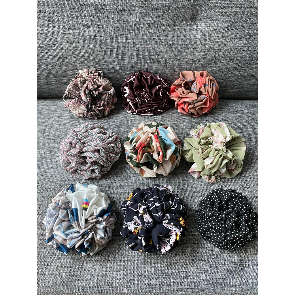 SR CEPOL HIJAB BROKOLI IKAT RAMBUT KUNCIR CEMPOL HIJAB JUMBO CEPOL MAWAR