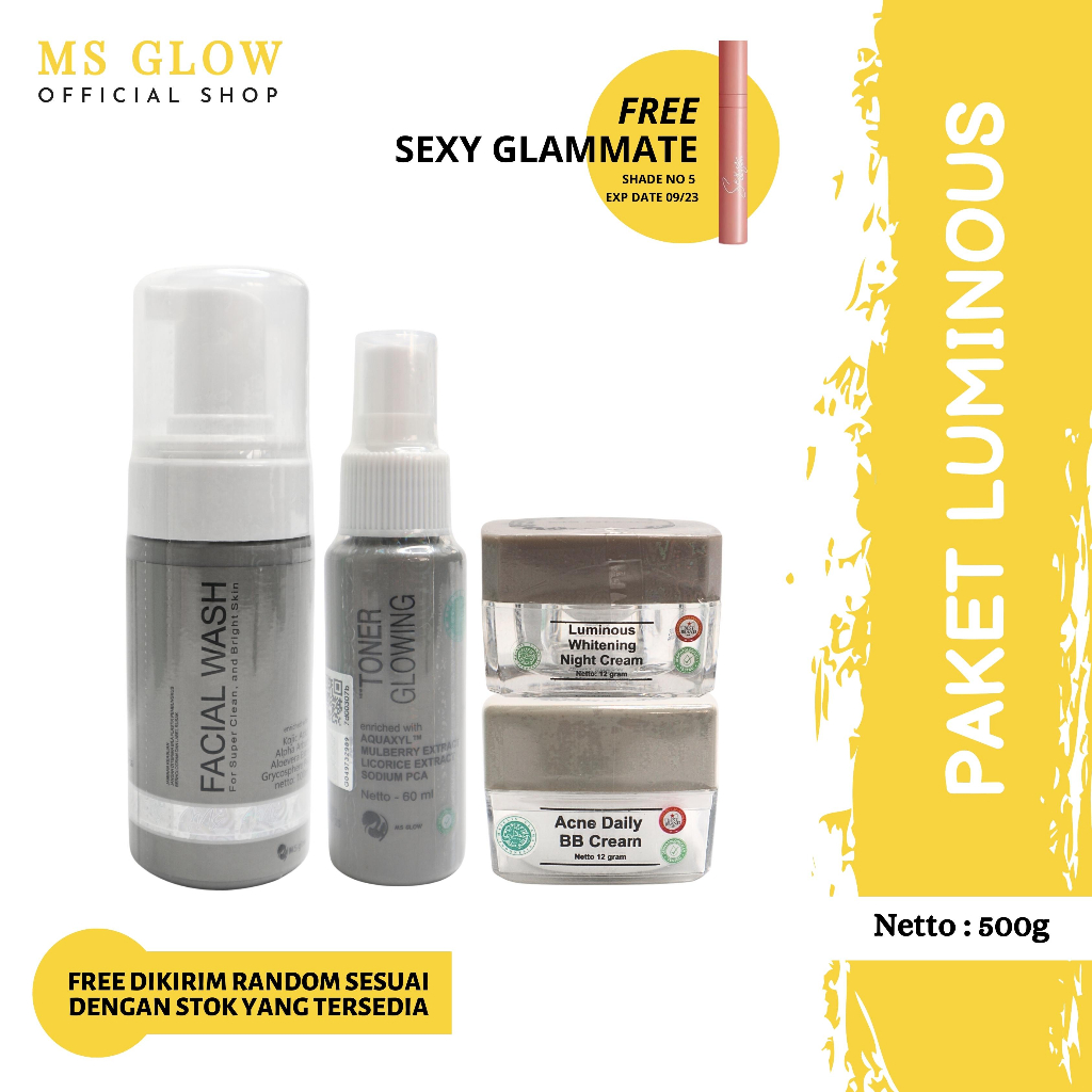 MS Glow Paket Luminous - 4 Item - Free Pouch Abu