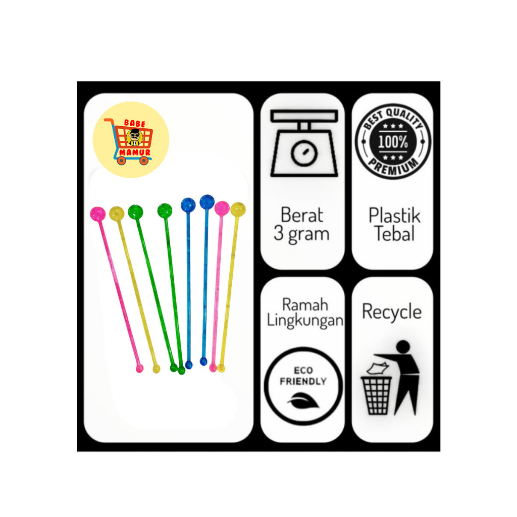 Adukan Minuman - Stirer Plastik 17cm