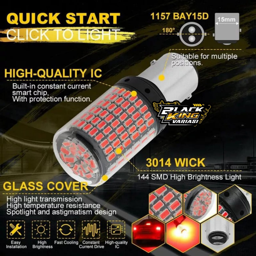 Lampu LED Mundur T20 Lampu Rem Lampu Sein Rem Canbus Lampu LED 144 Titik Mata Lampu LED Socket 12V