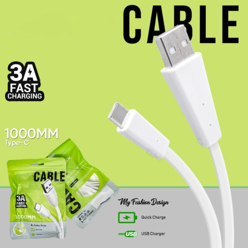 KABEL DATA TYPE C FOR INF 3A FAST CHARGING PENGISIAN CEPAT