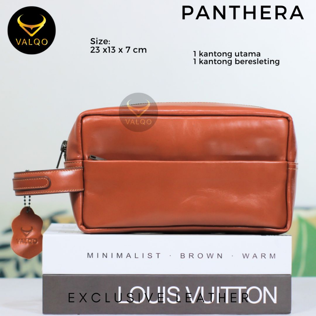 [VALQO] PANTHERA Pouch Kulit Clutch Handbag Pria Kulit Sapi Tas Tangan Pria Wanita