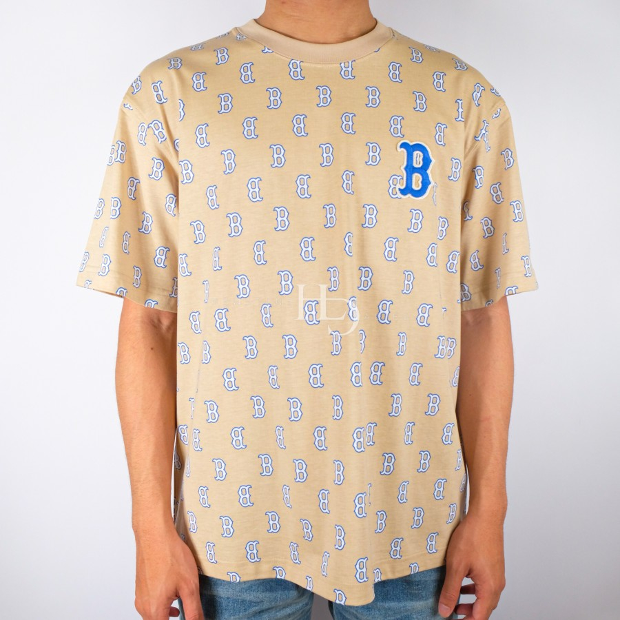 MLB Boston Redsox Monogram All Over Tee Beige