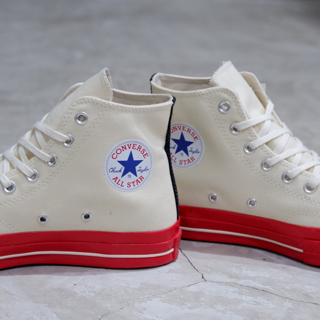 CONVERSE CHUCK TAYLOR 1970S HI X CDG WHITE RED CT 70 CT 70S