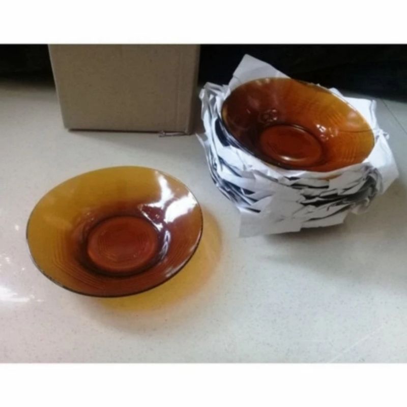 Piring kaca kecil 6 inc / Piring tatakan kopi/ piring kecil tatakan gelas warkop
