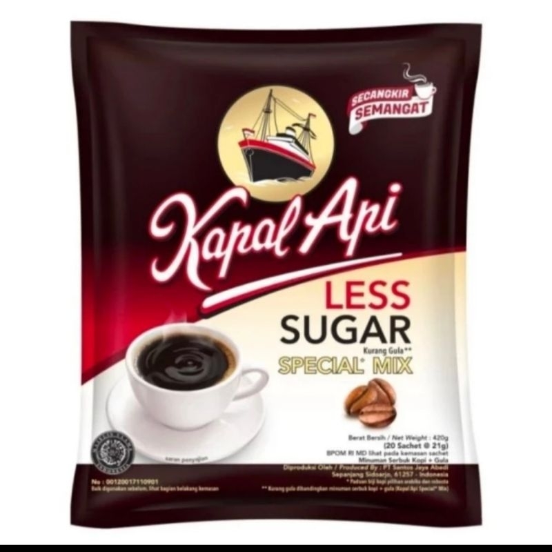 

kapal api less sugar isi 20pcs