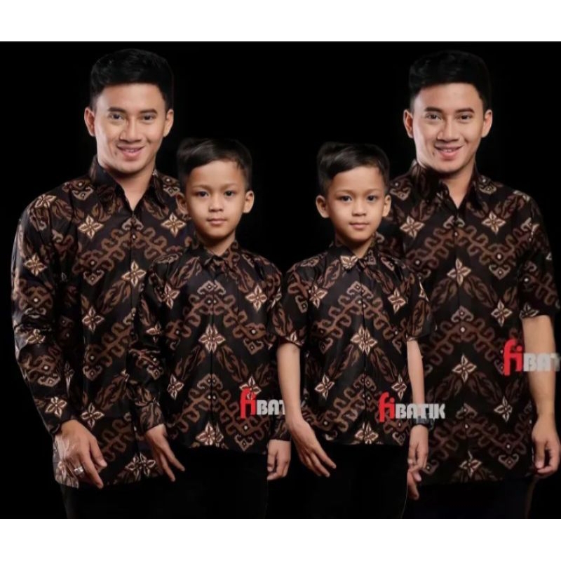 Kemeja Batik Anak Laki-laki Lengan Panjang Couple Batik Ayah Dan Anak Cowok