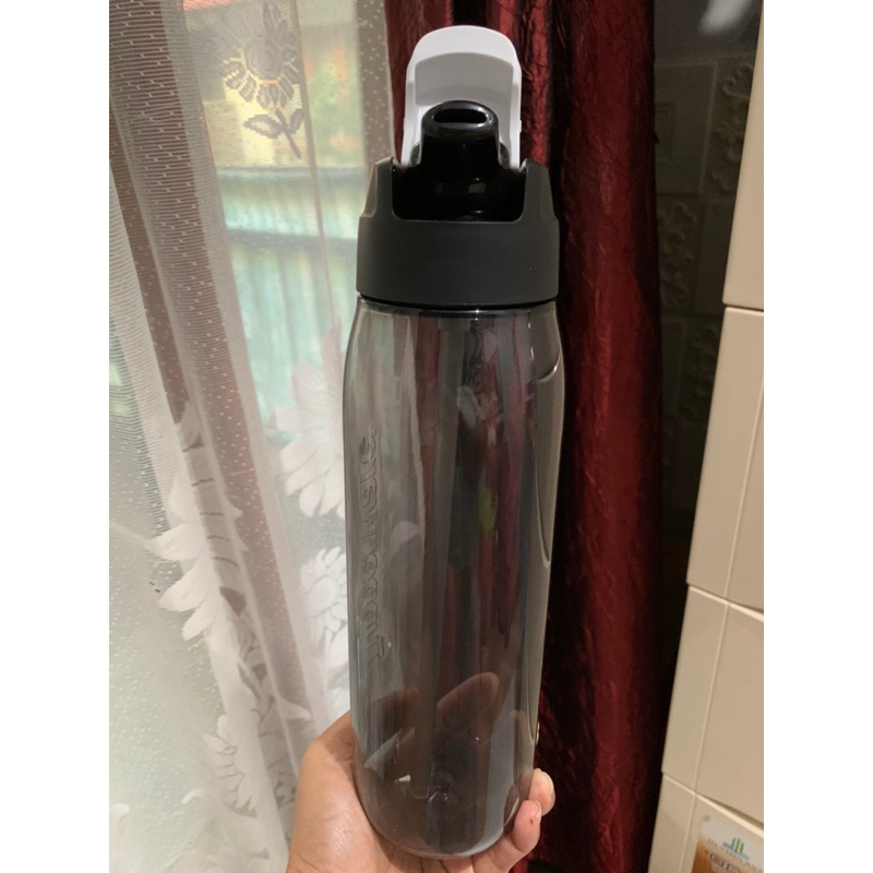 1 pcs H2go straw hitam 750 ml tupperware/Botol minum kristal sedotan(bahan polycarbonat)