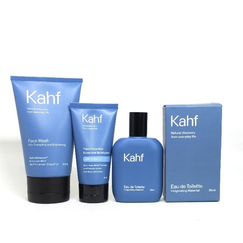 Paket Khaf 3in1sehari hari buat laki-laki/Kahf face wash/kahf edt parfum/Kahf sunscreen moisturizer/
