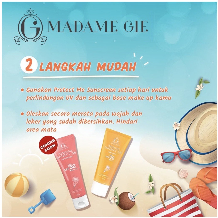 Madame Gie Protect Me Sunscreen SPF 30 PA+++ Calendula / Sunblock Tabir Surya / Skin Care BPOM ORIGINAL 100% TERLARIS