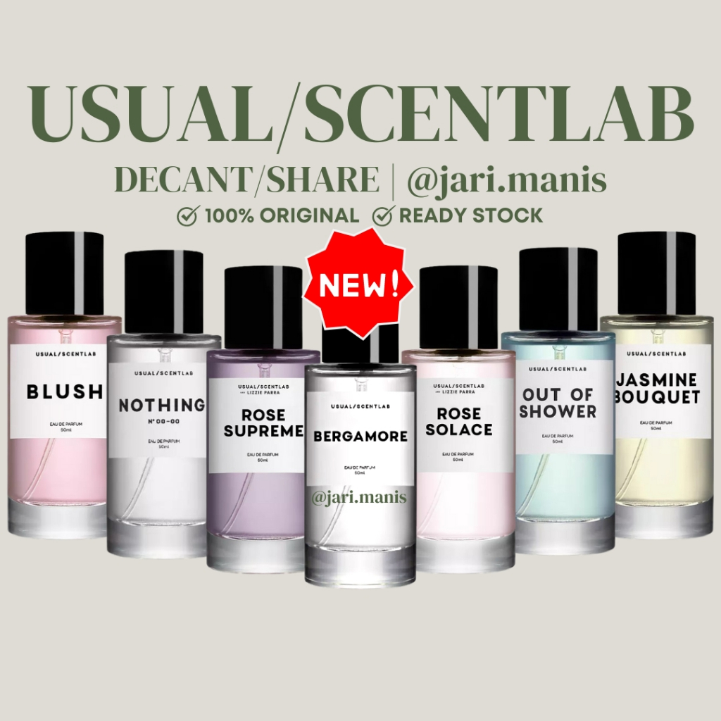 decant share - Usual Scentlab Unusual Smells Like Nothing Orris One of a Kind Bergamore out shower Rose Jasmine Bouquet blush un/usual