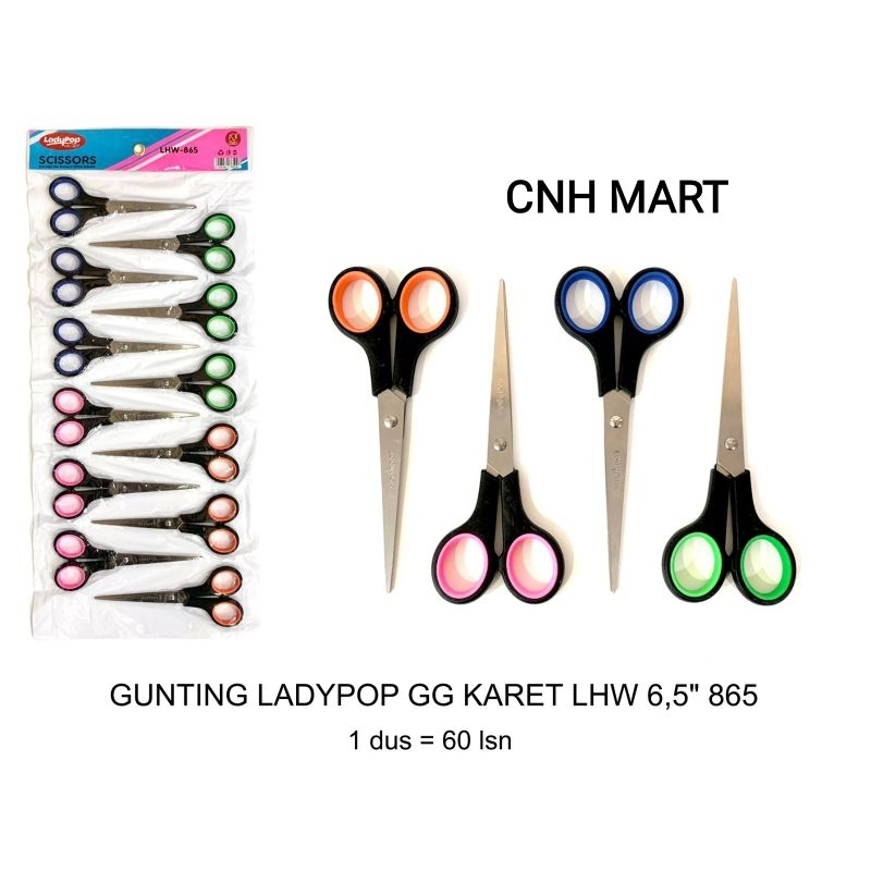 

Gunting Sedang Lady Pop 6.5 INCH ( 16) CM / Gunting Gagang Karet 6.5" 865 /Harga Perlusin - Gunting Milton -BOSSCO