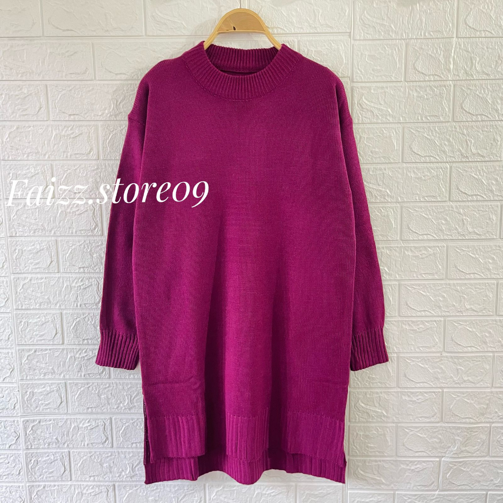 Eila Atasan Rajut Oversize Dress Kalong Wanita