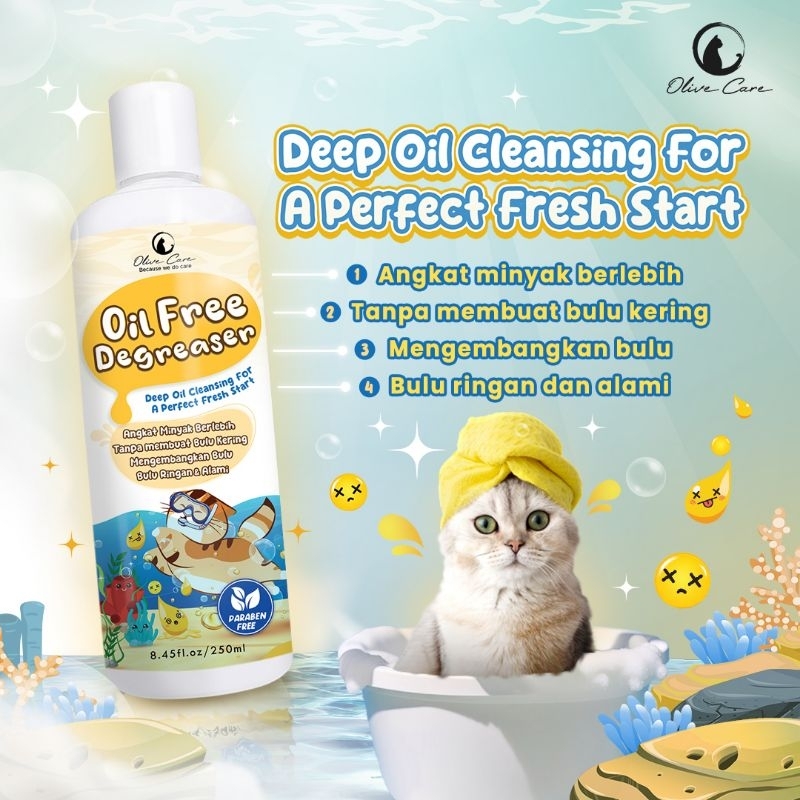 OLIVE CARE SHAMPO KUCING OIL FREE DEGREASER