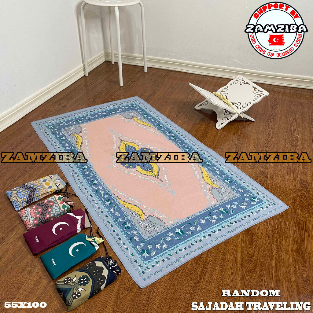 Sajadah Traveling Model Serut - Sejadah Sauvenir Ukuran Dewasa Perlengkapan Sholat