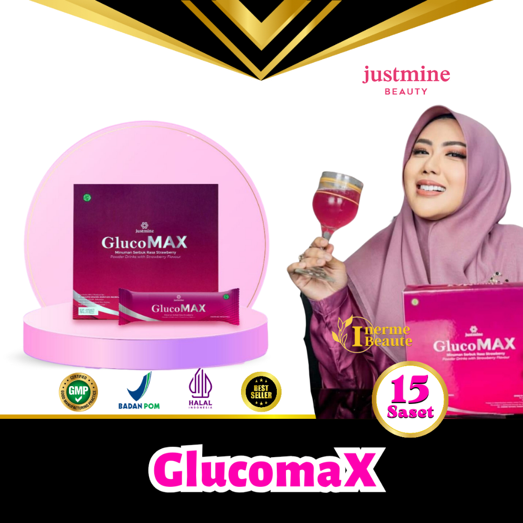 JUSTMINE GlucoMAX Minuman Nutrisi Pemutih With Collagen Pencerah Kulit BPOM