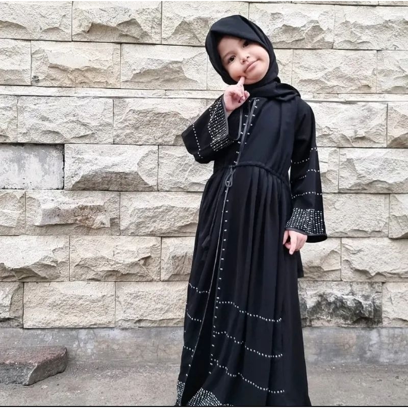Gallery Exclusive Abaya Hitam Syari Gamis Bordir Turkey Dubai Anak Haura
