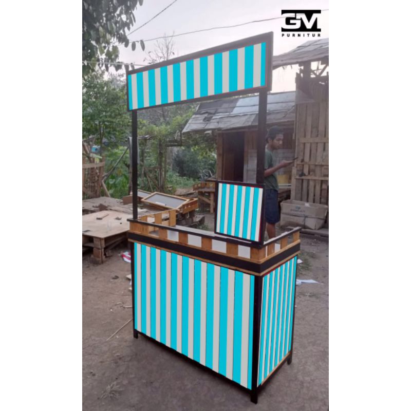 BOOTH PORTABLE GEROBAK MEJA BONGKAR PASANG