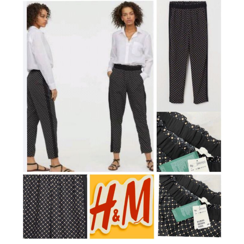 Celana Wanita H&amp;M Black Print