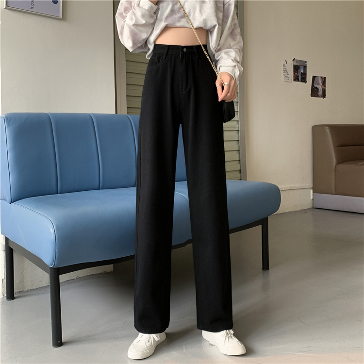 Celana Jeans Retro High Waist Jeans Korean Style  Celana Kulot Kasual Pants