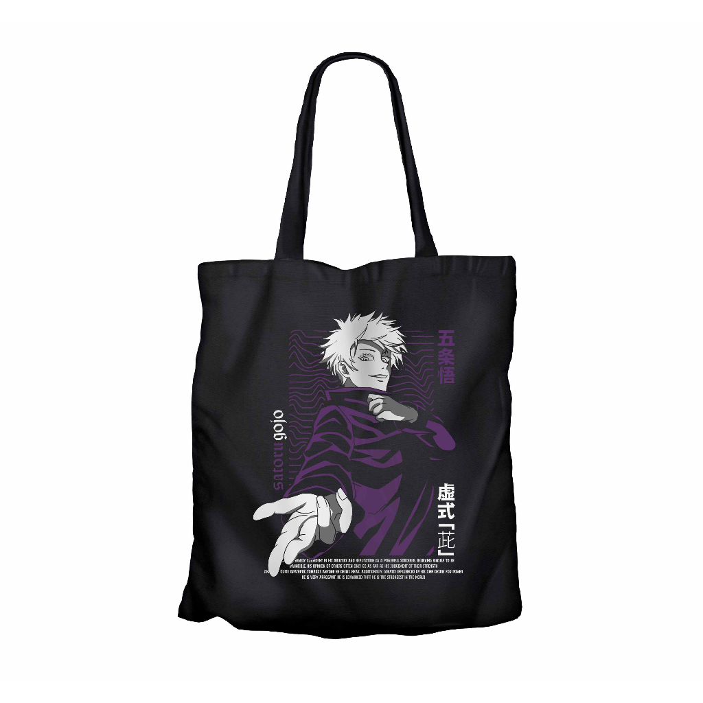 Tote bag infinite anime GOJO SATORU SENSEI - JUJUTSU KAISEN 100% canvas