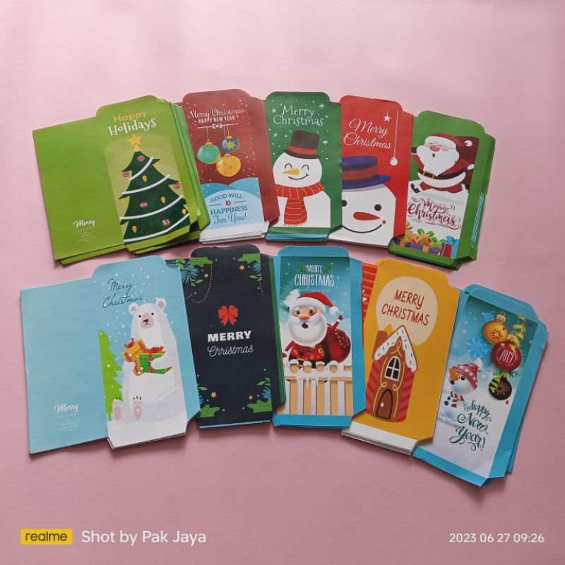 

[100 LEMBAR] BISA PILIH MOTIF AMPLOP NATAL JUMBO FREE PLASTIK