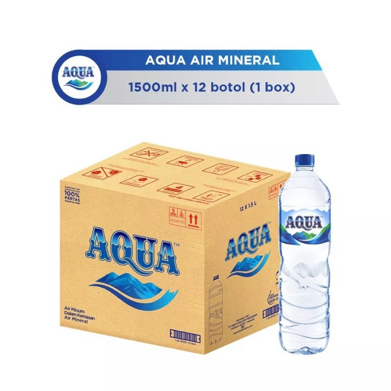 

AQUA Air Mineral 1500ml 1 Karton | 12 Botol x 1500 ml Kemasan besar