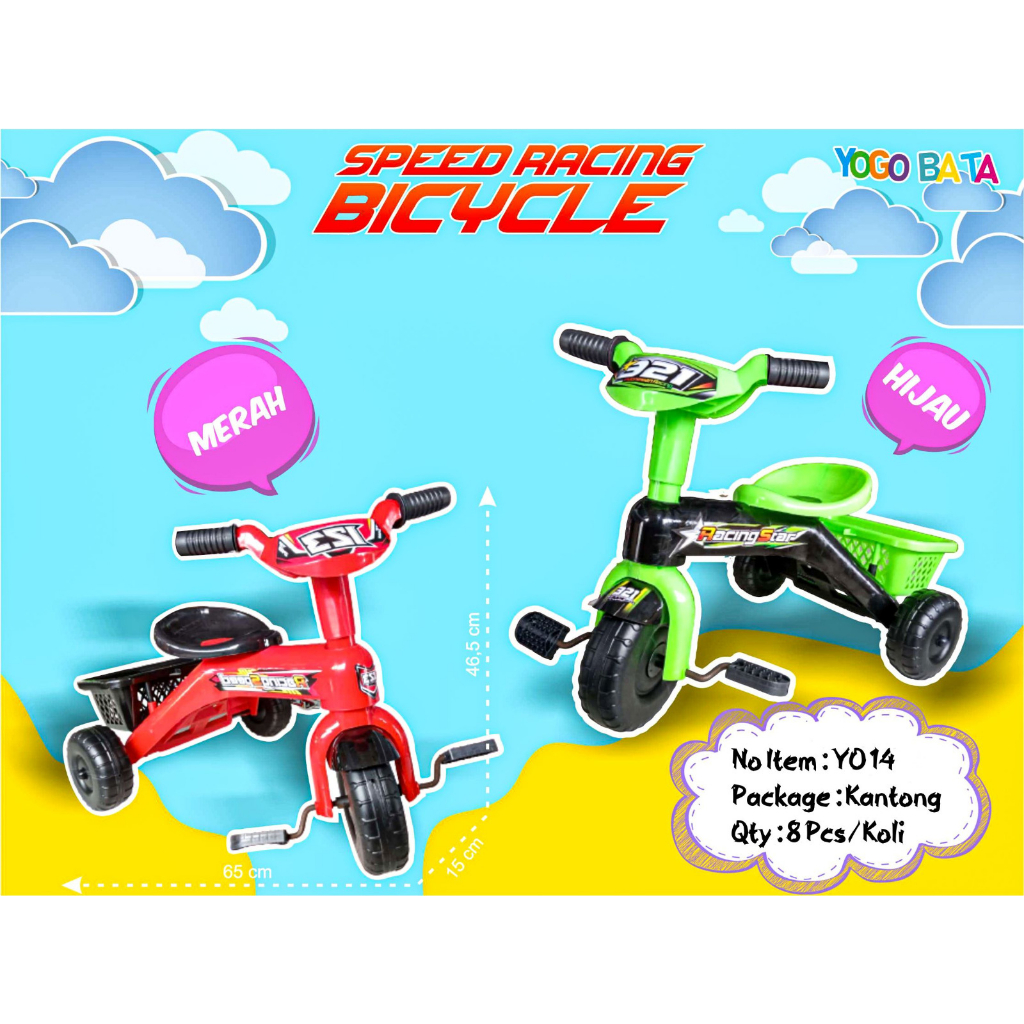 FB 581 - Sepeda Anak Roda Tiga - Sepeda Tricycle / sepeda anak speed racing bicycle yo14