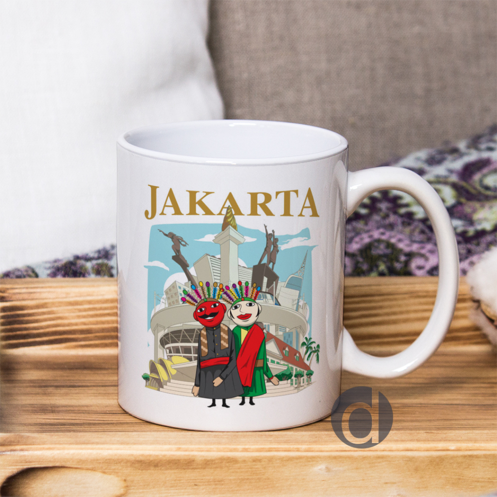 Mug Souvenir Cinderamata Ondel-ondel Jakarta
