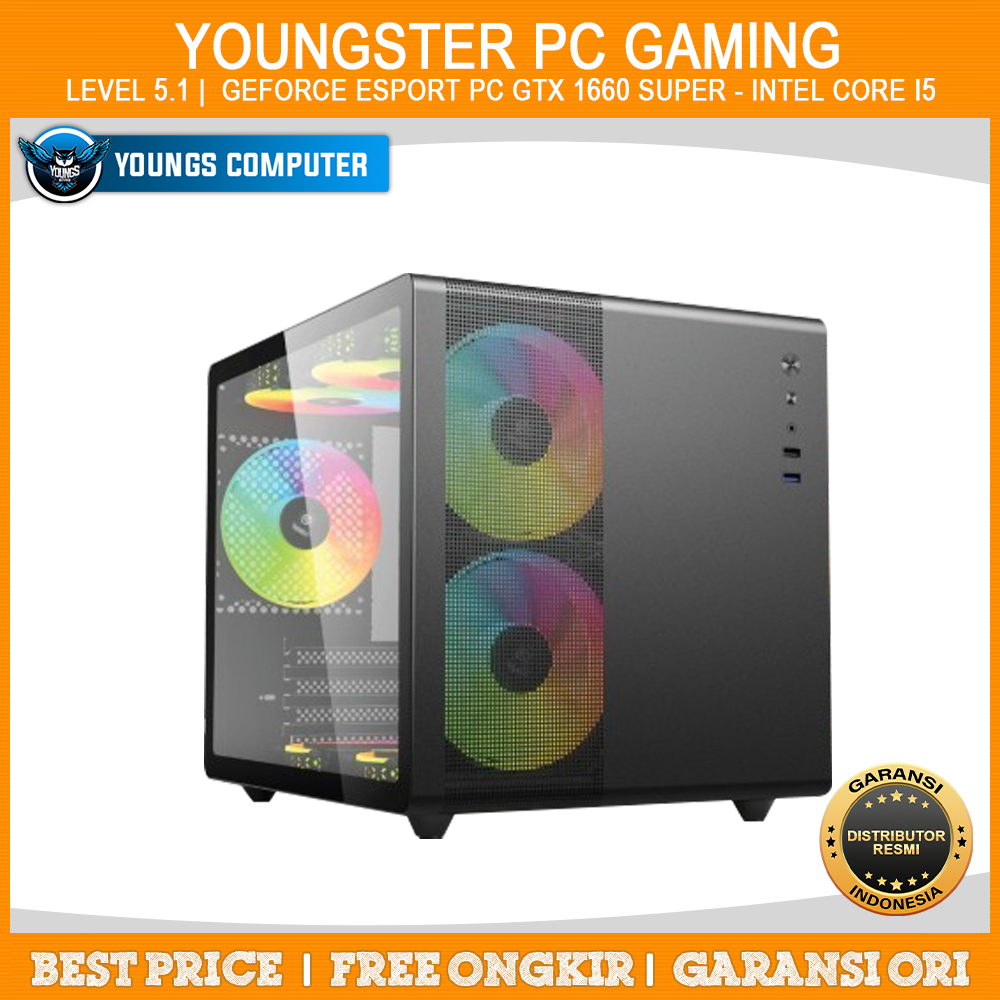 YOUNGSTER PC GAMING | Level 5.1 | Geforce Esport PC GTX 1660 - Core i5