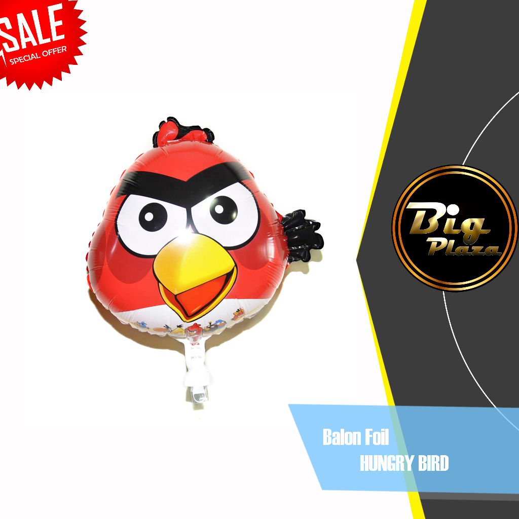 Balon Foil Hungry Bird Merah