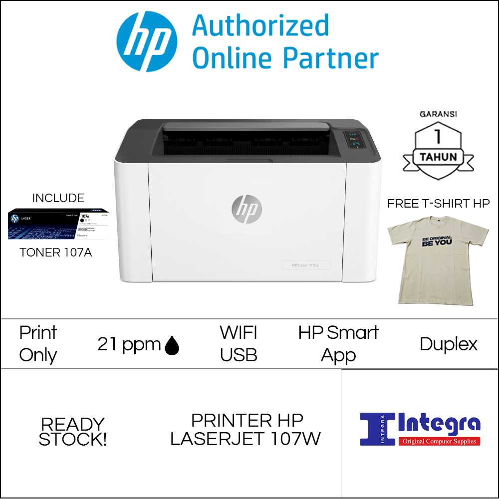 HP Printer LaserJet Pro 107w | M107W Garansi Resmi Toner HP 107a