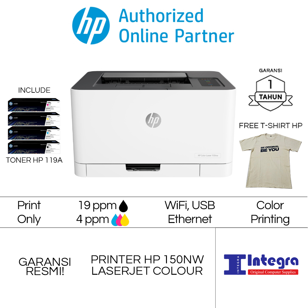 Printer HP Laserjet 150NW Laser Jet 150 NW Color Wireless Network LAN