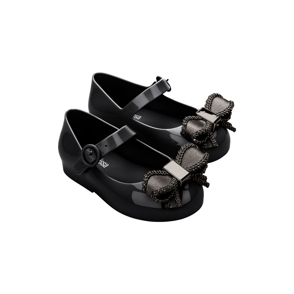 Sepatu Sandal Anak Perempuan Mini Melissa Sweet Love IV Bb Black / Dark Grey