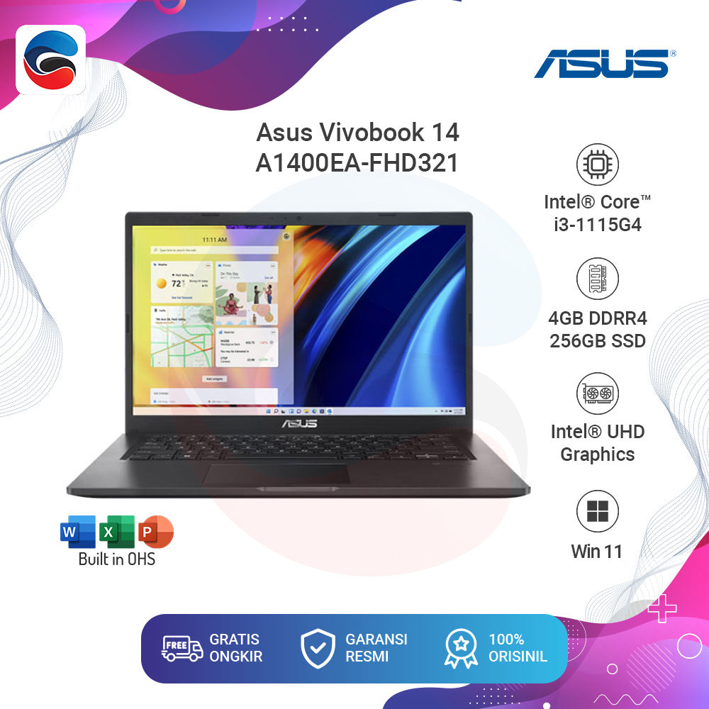 ASUS Laptop A1400EA-FHD321 Intel Core i3 1115G4 4GB 256GB Win 11 OHS