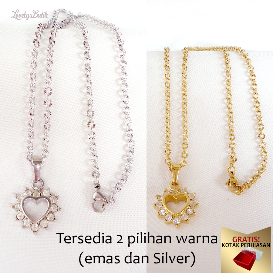 Kalung Titanium Wanita Anti Karat &amp; Luntur Korea Import Model Terbaru Vani4 GRATIS  KOTAK - Lovelybutik