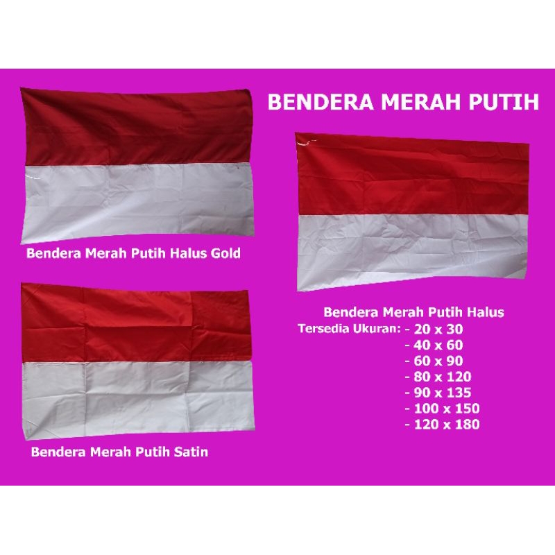 Bendera Merah Putih Indonesia Kain Satin