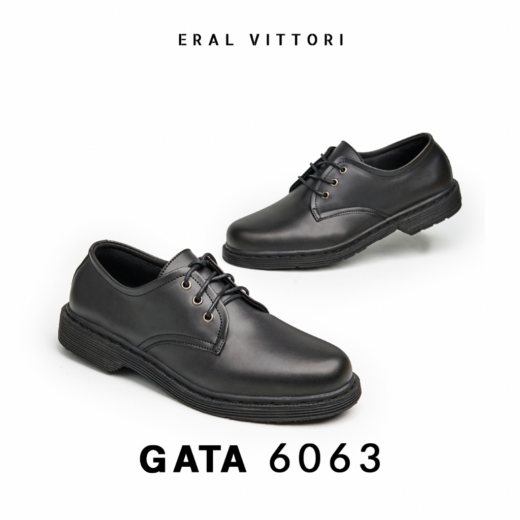 Eral Vittori - Gata 6063 Sepatu Pria Model Docmart Formal Hitam