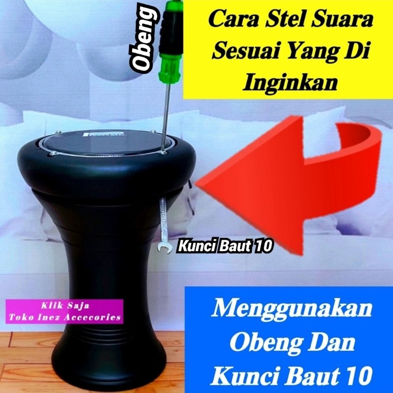 Darbuka Kayu Atau Gendang Mini 6 inch Hitam Biru Power Beat