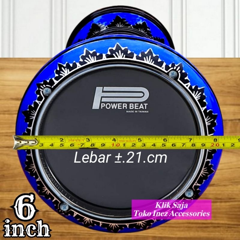 Darbuka Kayu Atau Gendang Mini 6 inch Hitam Biru Power Beat