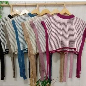 ATASAN KNIT YURA CROP TALI SAMPING-CROP WANITA POLET-ATASAN WANITA CROP