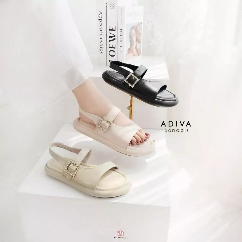 Damelia Melstore jkt official shop Sandal wanita flat Adiva DAMELIA MELSTORE JKT OFFICIAL SHOP