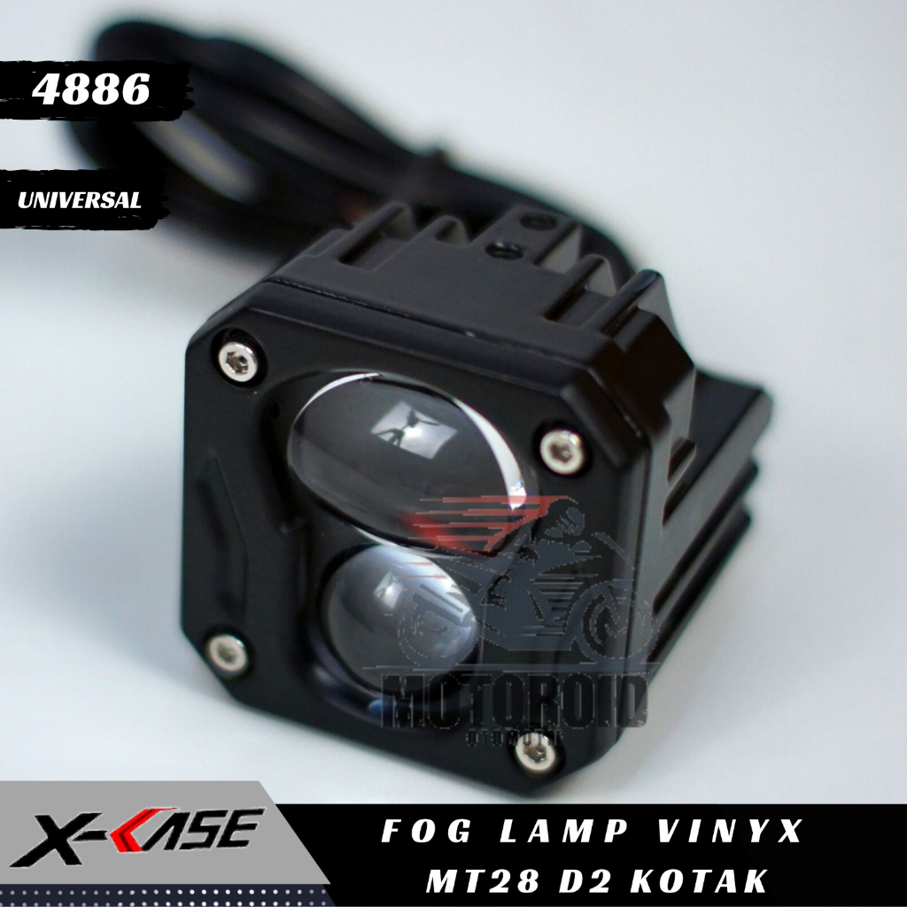 FOGLAMP PUTIH KUNING MOBIL MOTOR UNIVERSAL LED LASER MT28 VINYX X-CASE  KOTAK LAMPU TEMBAK SOROT LED LASER