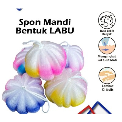 DHIO - Spon Mandi Bentuk LABU 35 gram / Bath Sponge / Sponge Mandi