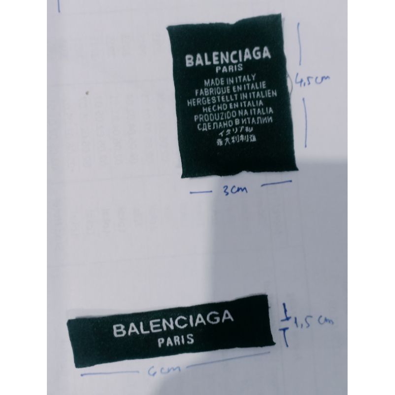 

TAG LABEL BALENCIAGA