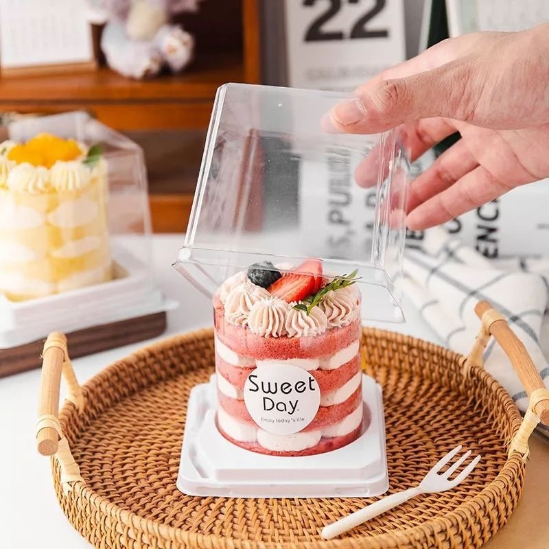 10pcs PREMIUM tray mika kue tart box dus mika kotak cake kue potong sl