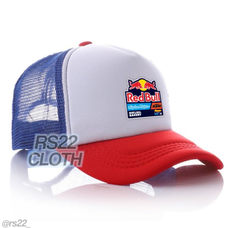 Topi jaring premium/Topi trucker racing pria wanita sponsor MotoGP Redbull